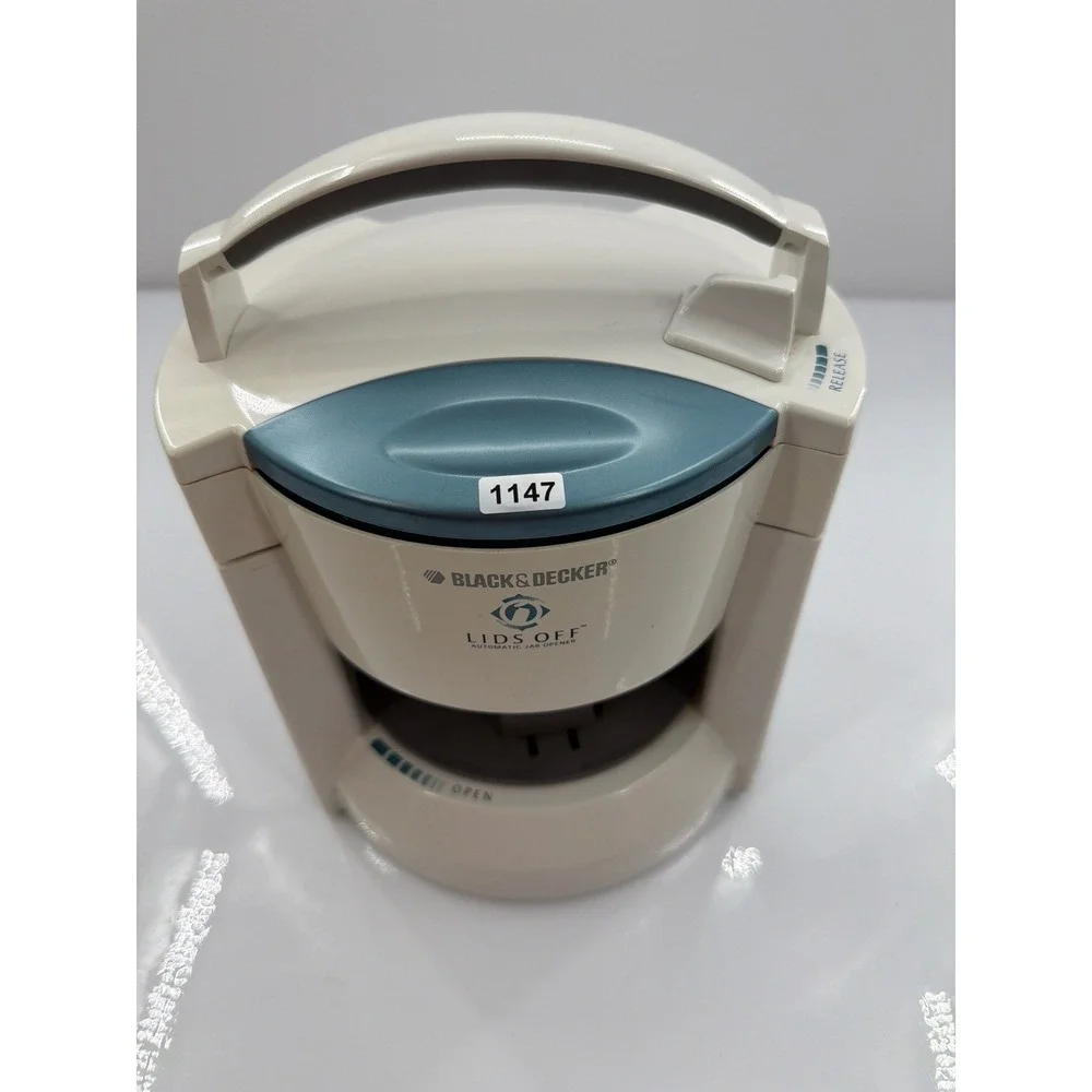 Black & Decker Lids Off Automatic Jar Opener JW200 White‎ Teal Electric Kitchen